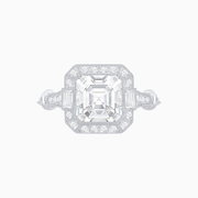 Vintage-Inspired Asscher Cut Ring with Intricate Detailing - Shahin Jewelry